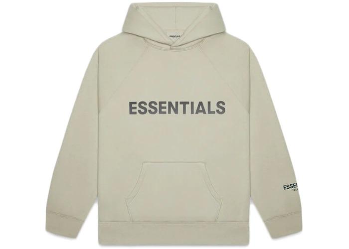 FEAR OF GOD ESSENTIALS Pullover Hoodie Applique Logo Taupe